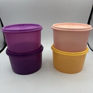 Tupperware Food Storage Containers Servalier Canister 4 Cups Lot of 4 1298 New
